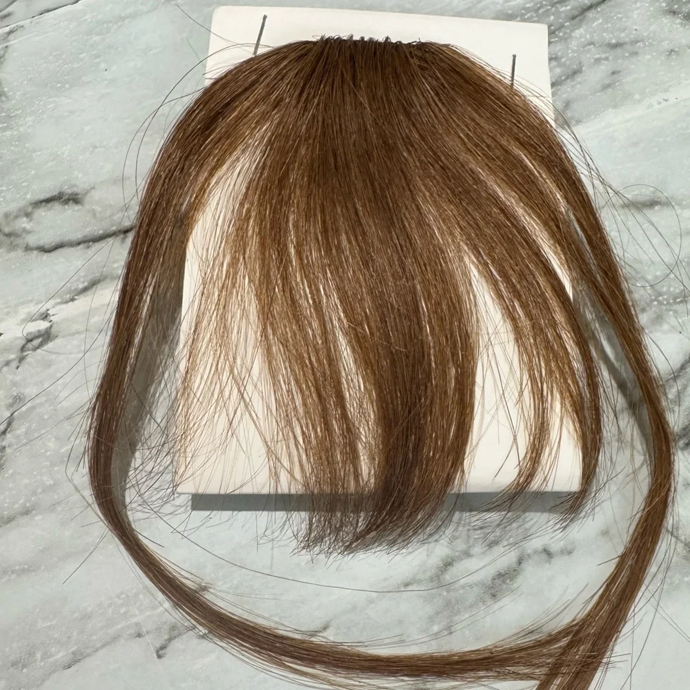 Natural Light Brown 100% Human hair Clip-In Bangs